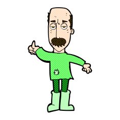 comic cartoon annoyed old man N16