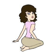 comic cartoon pretty woman N65