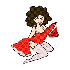 comic cartoon woman changing N3