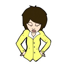 comic cartoon woman with hands on hips N61