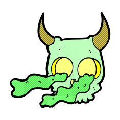 comic cartoon halloween skull N3