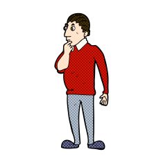 comic cartoon curious man N18