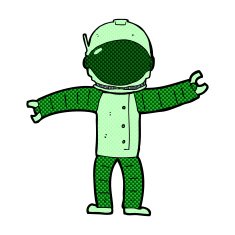 comic cartoon astronaut N28