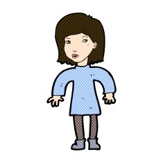 comic cartoon cautious woman N3