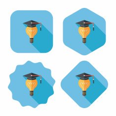 Light bulb flat icon with long shadow eps10 N11
