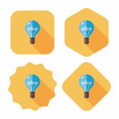 Light bulb flat icon with long shadow eps10 N12