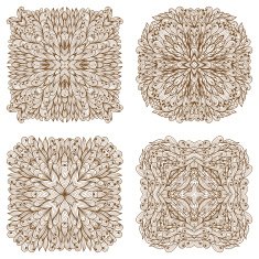 Set of four hand drawn ornaments