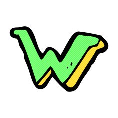 comic cartoon letter W
