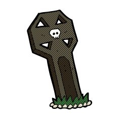comic cartoon spooky grave N14