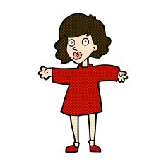 comic cartoon nervous woman N7