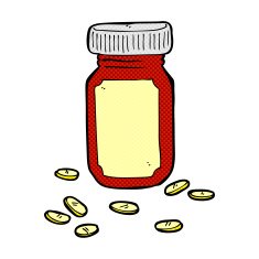 comic cartoon jar of pills N5