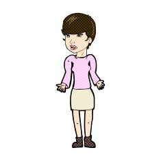 comic cartoon confused woman N26