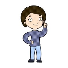 comic cartoon boy with idea N20