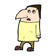 comic cartoon worried man N27