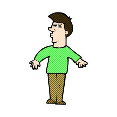 comic cartoon surprised man N31