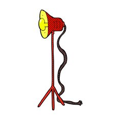 comic cartoon studio lamp shining N3