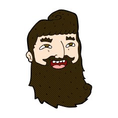 comic cartoon laughing bearded man N3