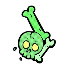 comic cartoon halloween bone number N19