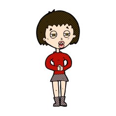 comic cartoon suspicious girl N3