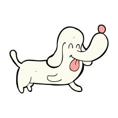 comic cartoon happy dog N17