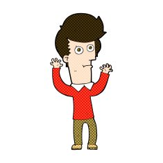 comic cartoon shocked man N31