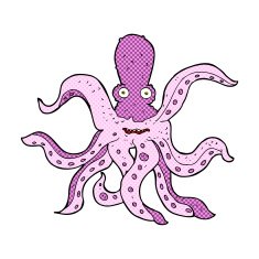 comic cartoon giant octopus N3