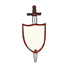 comic cartoon heraldic shield N4