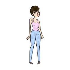 comic cartoon pretty woman N69