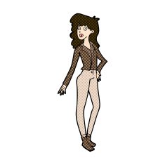 comic cartoon pretty woman N71
