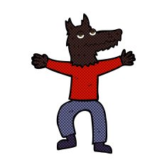 comic cartoon wolf man N14