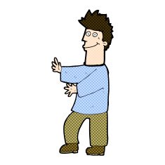 comic cartoon happy man N125