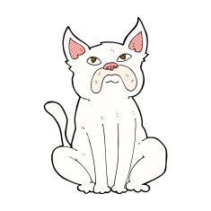 comic cartoon grumpy little dog N3