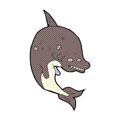 comic cartoon shark N12