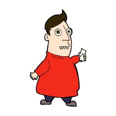 comic cartoon nervous man with tickets N3