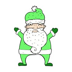comic cartoon stressed out santa N3