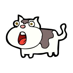 comic cartoon shocked cat N2