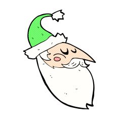 comic cartoon santa face N3