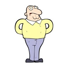 comic cartoon worried man N28