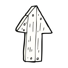 comic cartoon wooden direction arrow N3