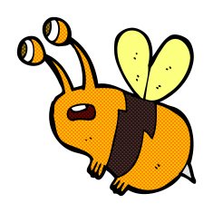 comic cartoon frightened bee N3