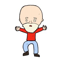 comic cartoon panicking old man N3