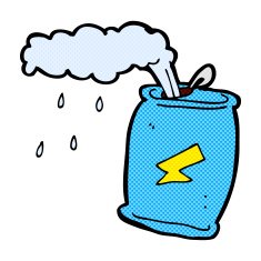 comic cartoon fizzing soda can N10