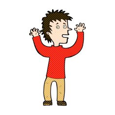 comic cartoon excited boy N36