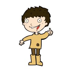 comic cartoon excited boy N37