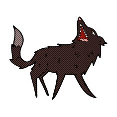 comic cartoon snapping wolf N2