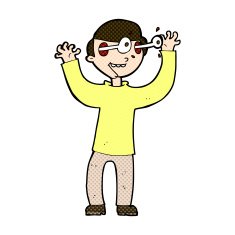 comic cartoon man with eyes popping out of head N3