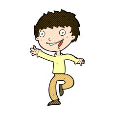 comic cartoon excited boy N40