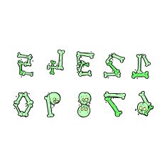 comic cartoon bone numbers