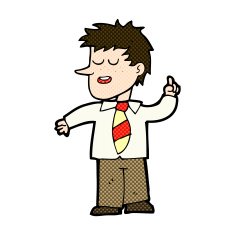 comic cartoon man with good idea N6