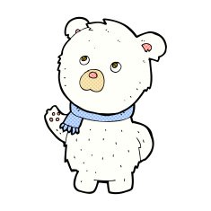 comic cartoon cute polar bear N10